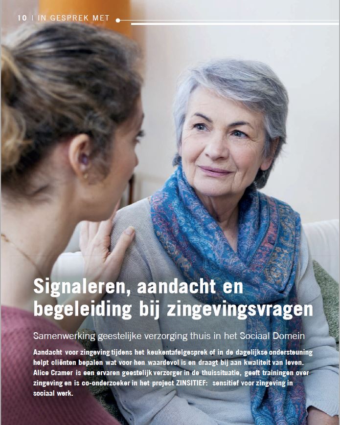 Signaleren, aandacht en begeleiding bij zingevingsvragen